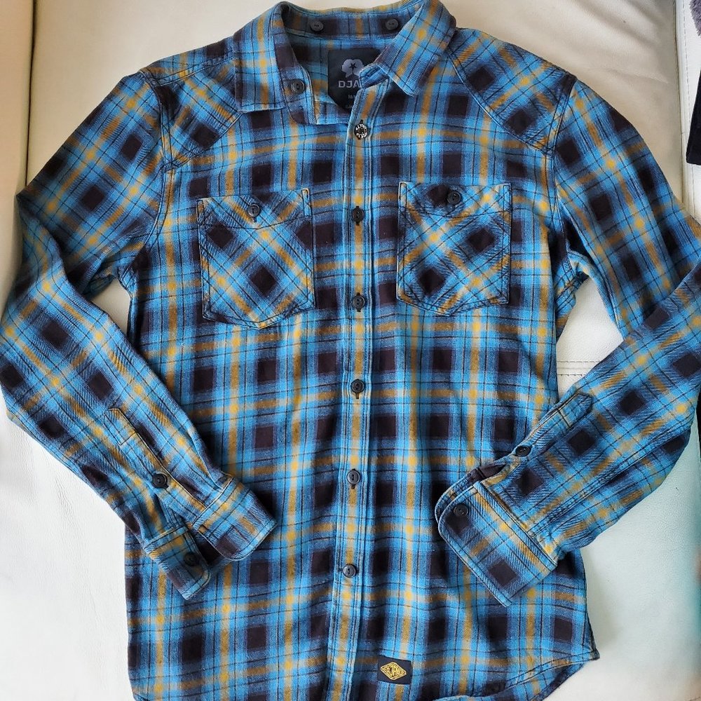 DJAB Blue checkered flannel shirt